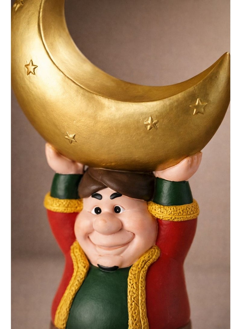 Home Care Resin Middle Eastern Style Moon Lifter, Muslim Eid Al-Fitr Decorative Colourful Painted, Rectangular, Multi-Purpose, Tabletop Display 12X24 cm - Image 4